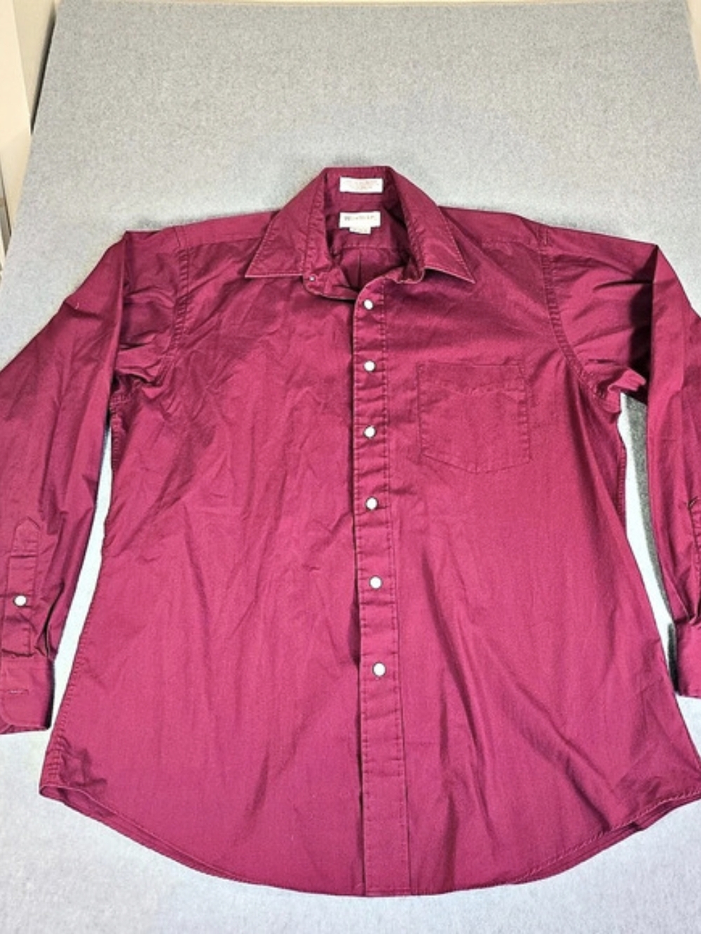 Vintage Windridge Burgundy Men’s Button Down Shirt 16 34/35